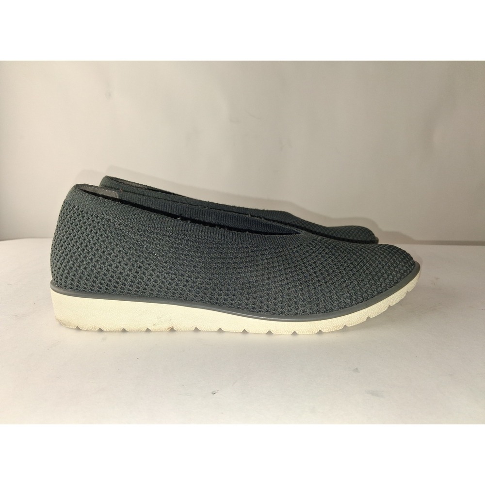 Eileen Fisher Womens Gray Stretch Knit Slip On Sneakers Flats Size 7 EF46830